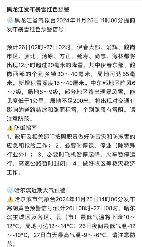 黑龙江省海林市发布暴雪黄色预警