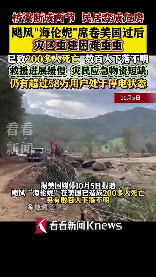 飓风“海伦妮”席卷美国过后 灾区重建困难重重