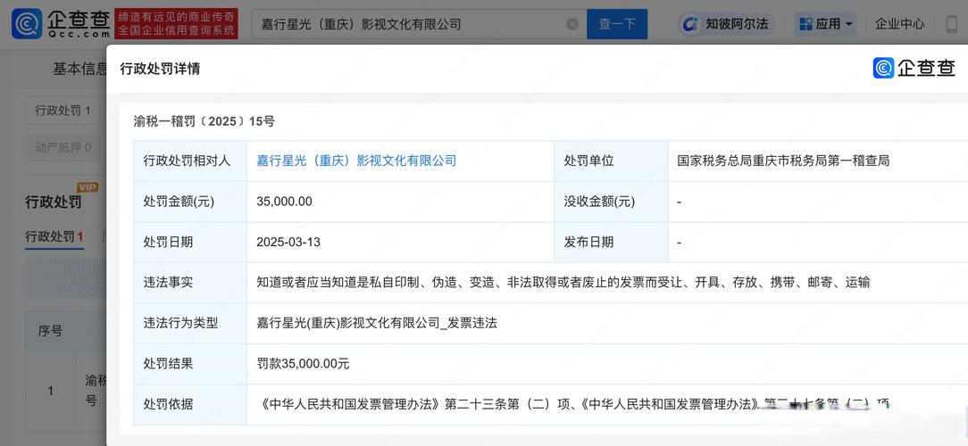 嘉行旗下浩瀚影视经营异常