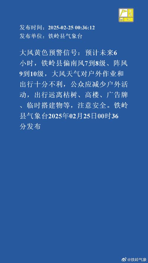 黑龙江省北林区发布大风黄色预警